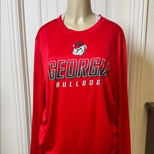 Champion Georgia Bulldogs Long Sleeve Red Performance Shirt Men’s XL UGA